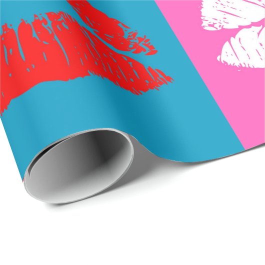Farbige Lippen Geschenkpapier (Rolleneckpunkt)