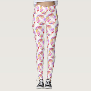 Farbige Lippen Modernes Weiß Leggings
