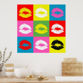Farbige Lippen Poster (Küche)