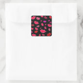 Farbige Lippen Quadratischer Aufkleber (Tasche)