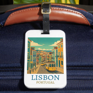 Farbige Lissabon Portugal Reiseillustration Gepäckanhänger