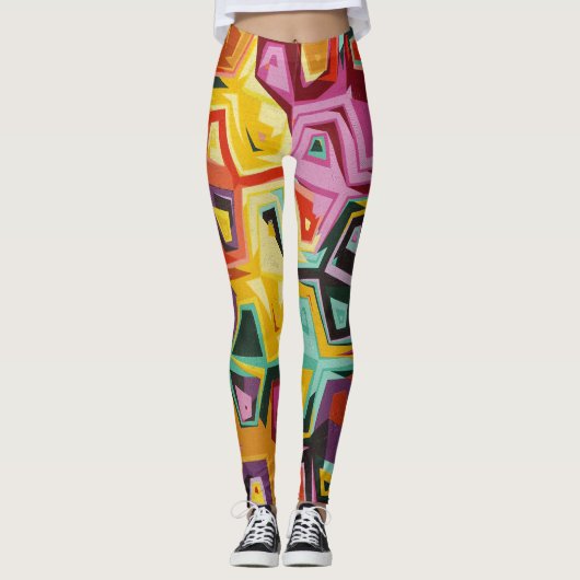 Farbige Lochstruktur Leggings (Vorderseite)