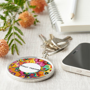 Farbige Lochstruktur Schlüsselanhänger