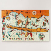 Farbige Long Beach Island 20x30 Karte Puzzle (Horizontal)