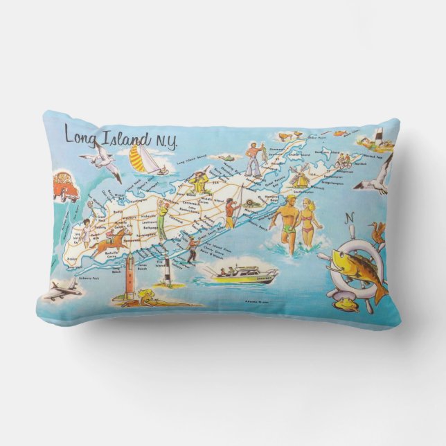 Farbige Long Island NY  Lendenkissen (Vorderseite)