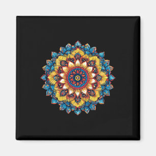 Farbige Lotus Mandala Yoga Meditation Boho  Magnet