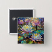 Farbige Lotusblumen blühen im Schnee Button (Vorne & Hinten)