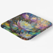 Farbige Lotusblumen blühen im Schnee Pappteller (Gewinkelt)