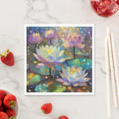 Farbige Lotusblumen blühen im Schnee Serviette (Beispiel)