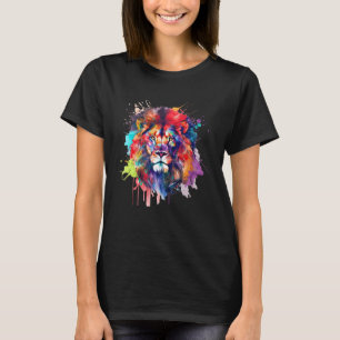 Farbige Löwenkopf Splash Lion Men Women Kid T-Shirt