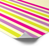Farbige Löwenzahnblumen, Streifen, Boho-Abstrakt Poster (Ecke)