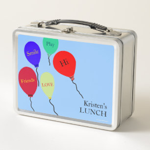 Farbige Luftballon-Kinder-Nachrichten Metall Brotdose