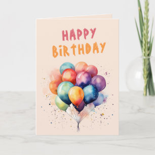 Farbige Luftballons Kinder Glücklicher Geburtstag Karte