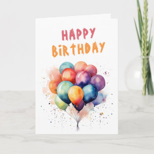 Farbige Luftballons Kinder Glücklicher Geburtstag Karte