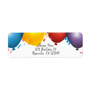 Farbige Luftballons und Konfetti Geburtstagsfeier