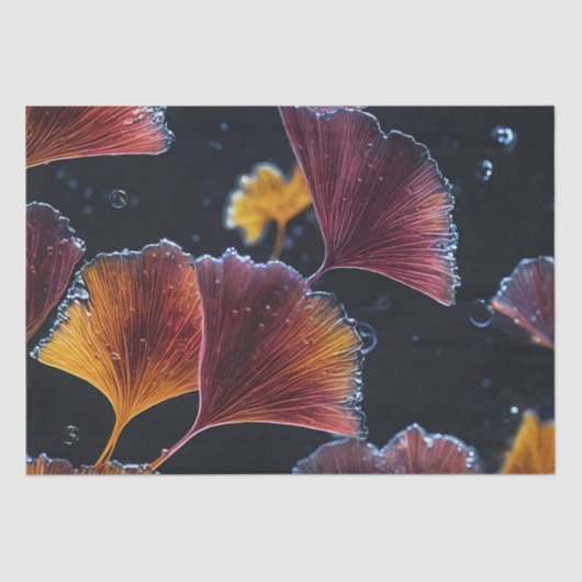 Farbige Luminogram Ginkgo Blätter Decoupage / Seidenpapier (Vorderseite)