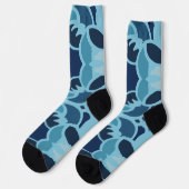 Farbige Lustige Blaue Collage Crew Socken (Linkes Detail)
