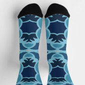 Farbige Lustige Blaue Collage Crew Socken (Oben)
