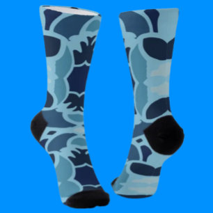 Farbige Lustige Blaue Collage Crew Socken