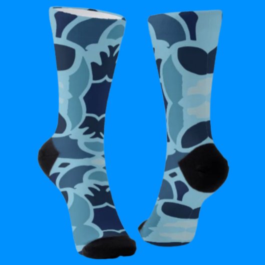 Farbige Lustige Blaue Collage Crew Socken