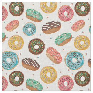 Farbige Lustige Donut-Druckstoffe Stoff
