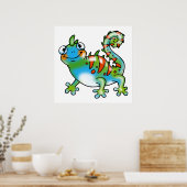 Farbige, lustige Eidechse Poster (Küche)