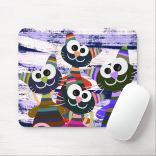 Farbige, lustige Katzen Mousepad