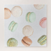 Farbige Macarons: Süßer fallender Muster. Puzzle (Horizontal)