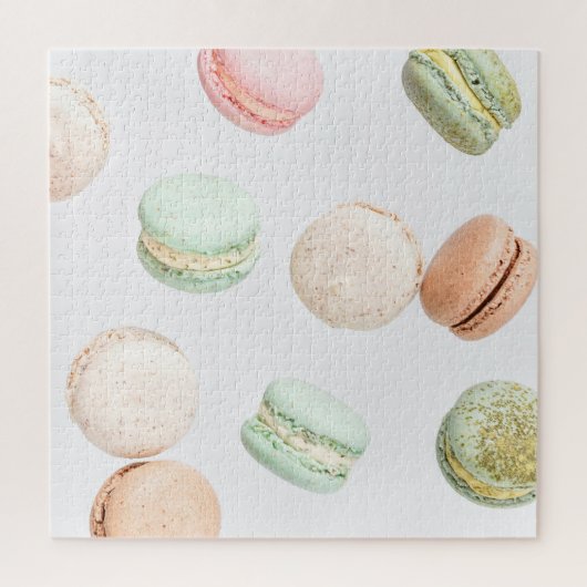 Farbige Macarons: Süßer fallender Muster. Puzzle (Vertikal)