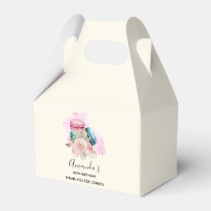 Farbige Macarons und Blume Wasserfarbe Geschenkschachtel