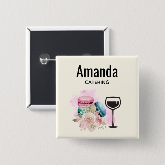 Farbige Macarons und Schaltfläche Wasserfarbe Button (Vorne & Hinten)