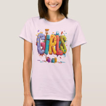 Farbige Mädchen Graffiti Art Grafik T-Shirt