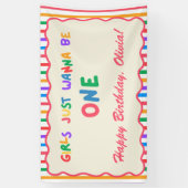 Farbige Mädchen wollen nur ein Regenbogen sein Banner (Vertikal)