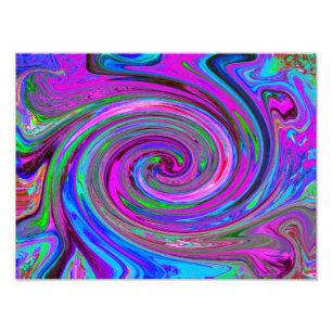 Farbige Magenta-Wirbel Retro-Abstrakt-Design Fotodruck