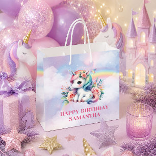 Farbige Magische Einhorn Mädchen Geburtstagsgesche Große Geschenktüte