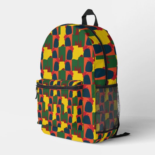 Farbige Malerei Abstrakt Bedruckter Rucksack (Rückseitige Ecke Rechts)