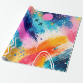 Farbige Malerei Geschenkpapier (Ungerollt)