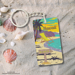 Farbige Malerei Hawaii Strandurlaub Sommer Schlüsselanhänger