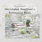 Farbige Mallard Ente Art Pension Einladung (Vorne/Hinten)