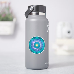 Farbige Mandala auf blauem Hintergrund Aufkleber