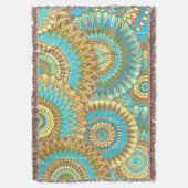 Farbige Mandala auf blauem Hintergrund Decke (Vorderseite Vertikal)