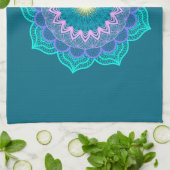 Farbige Mandala auf blauem Hintergrund Geschirrtuch (Gefaltet)