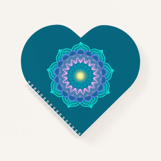 Farbige Mandala auf blauem Hintergrund Notizblock (Vorderseite)