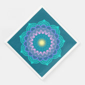 Farbige Mandala auf blauem Hintergrund Serviette (Ecke)