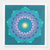 Farbige Mandala auf blauem Hintergrund Serviette (Vorderseite)