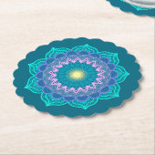 Farbige Mandala auf blauem Hintergrund Untersetzer (angewinkelt)