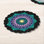 Farbige Mandala auf schwarzem Hintergrund Untersetzer (angewinkelt)