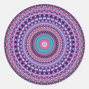Farbige Mandala-Aufkleber Runder Aufkleber
