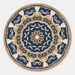 Farbige Mandala-Aufkleber Runder Aufkleber