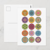 Farbige Mandala-Collage Postkarte (Vorne/Hinten)